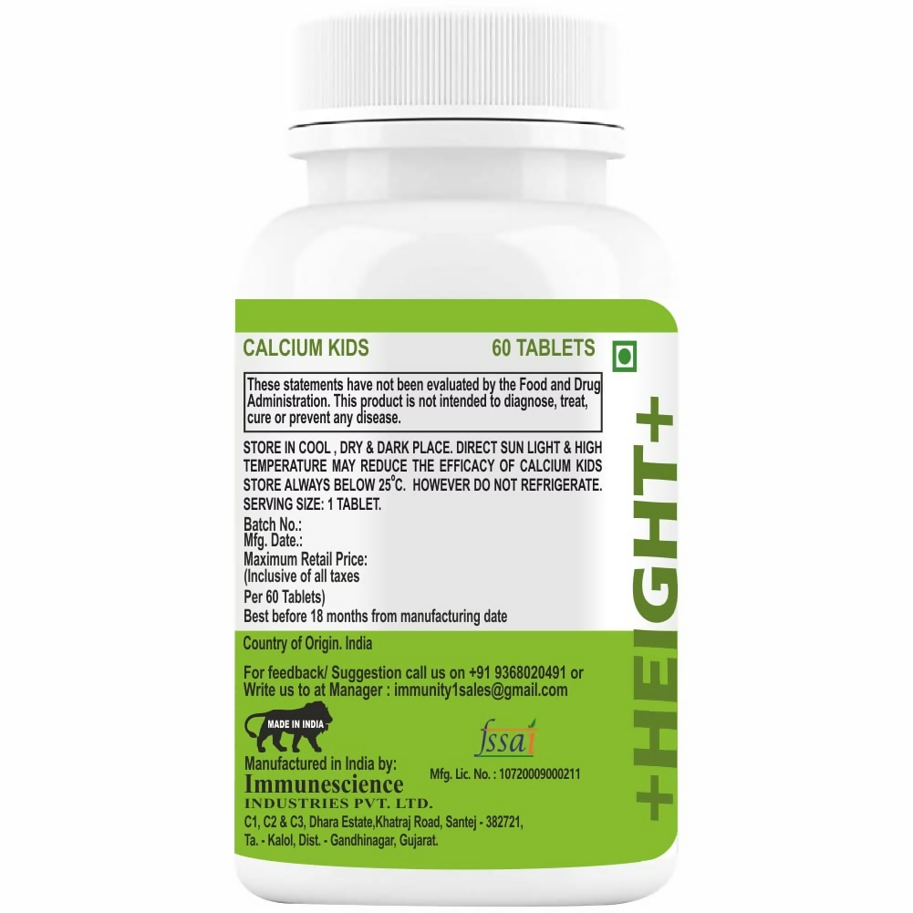 Immunescience Calcium With Vitamin D3 (Vitamin D) Tablets For Kids