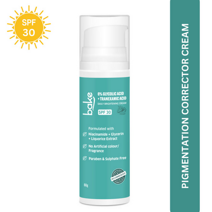 Bake 6% Glycolic + Tranexamic Acid Cream Spf 30 Pa+++ For Pigmentation & Daily Brightening Cream