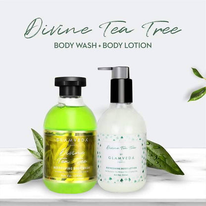 Glamveda Tea Tree Refreshing Body Wash & Lotion Combo Pack