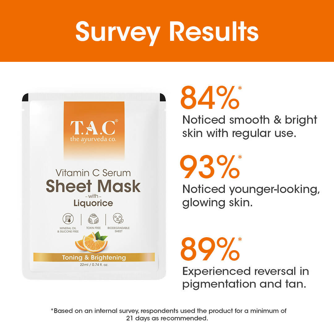 TAC - The Ayurveda Co. Vitamin C Serum Sheet Mask | Natural Skin Brightness - DrMediCart