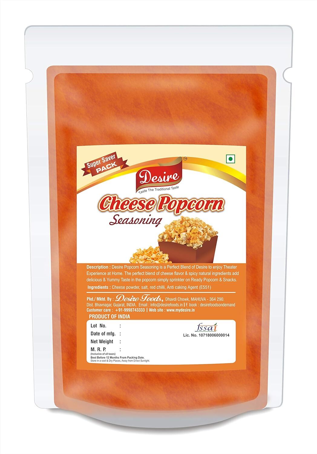 Desire Cheese Popcorn Seasoning Powder