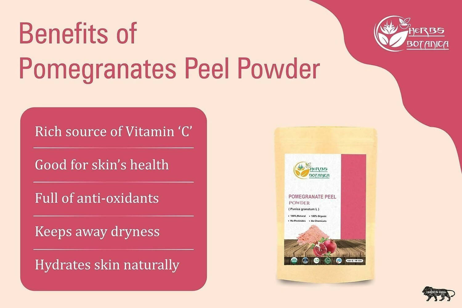 Herbs Botanica Pomegranate Peel Powder - DrMediCart