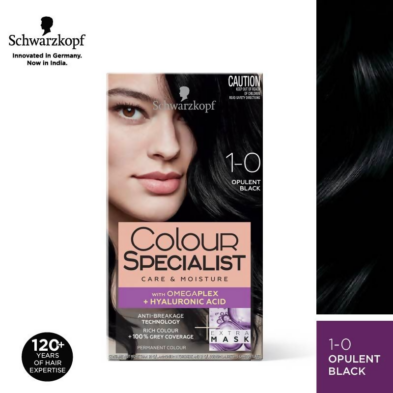 Buy Schwarzkopf Colour Specialist Permanent Hair Colour - 1.0 Opulent Black from DrMediCart, Ship from India to USA