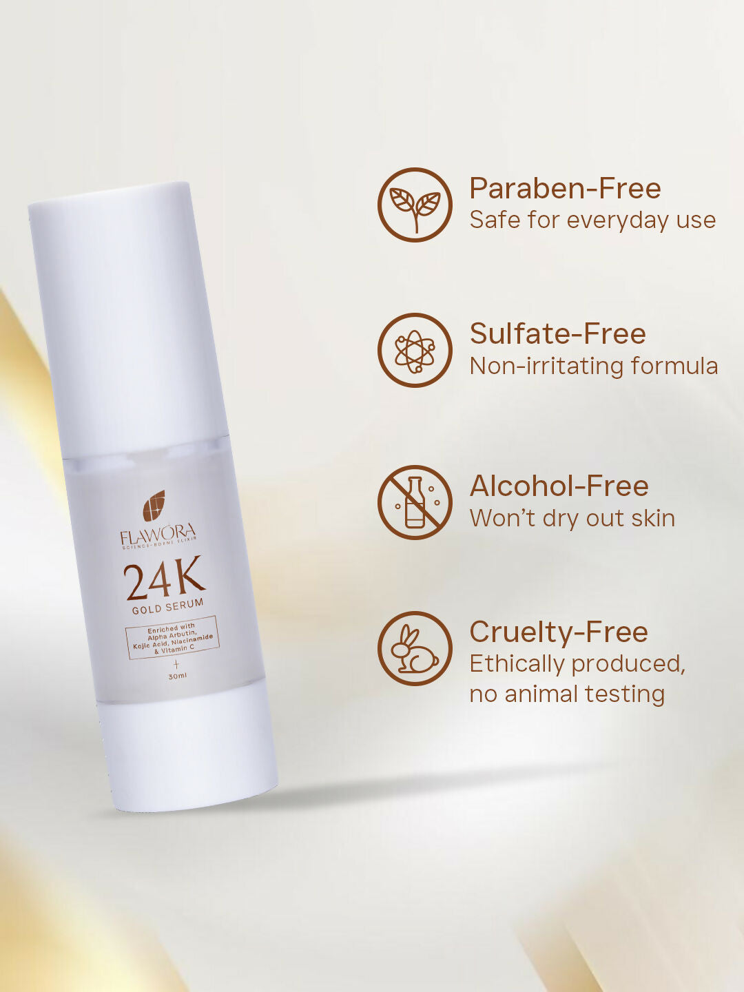 Flawora Anti-Grey Hair Serum, D-Tan Lotion and Gold Face Serum Combo