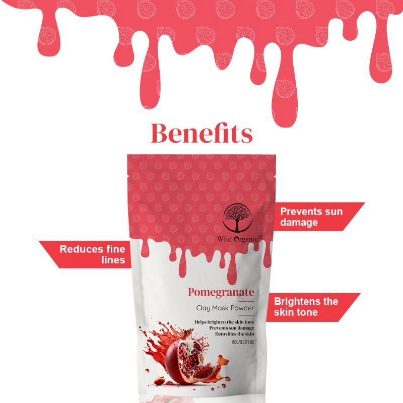 Wild Organic Pomegranate Clay Mask Powder