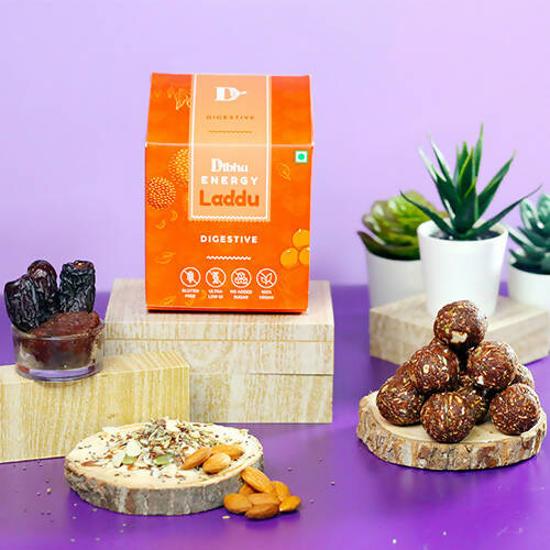 Dibha Digestive Laddu (Vegan, Sugar-Free, Gluten-Free, 100% Natural)
