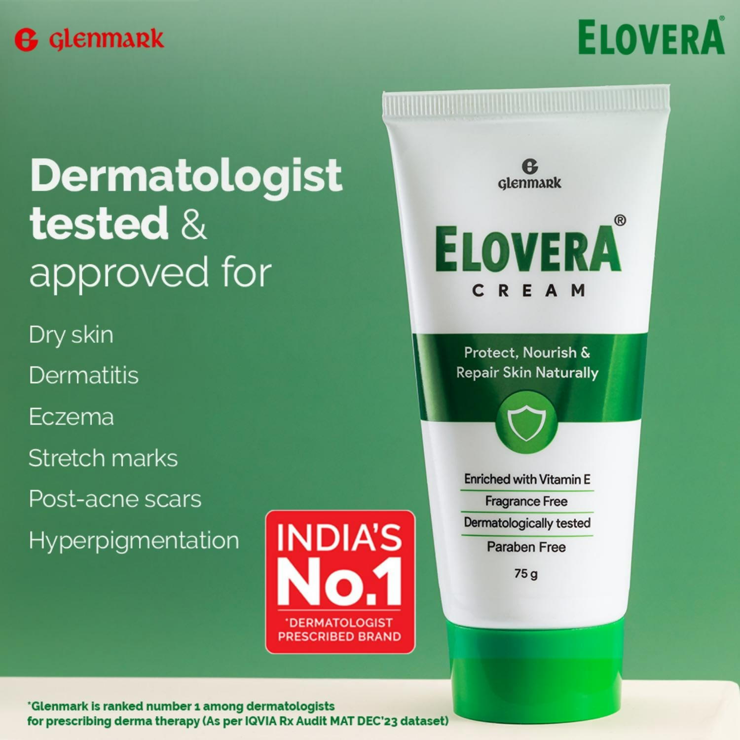 Glenmark Elovera Moisturising Cream For Dry Skin