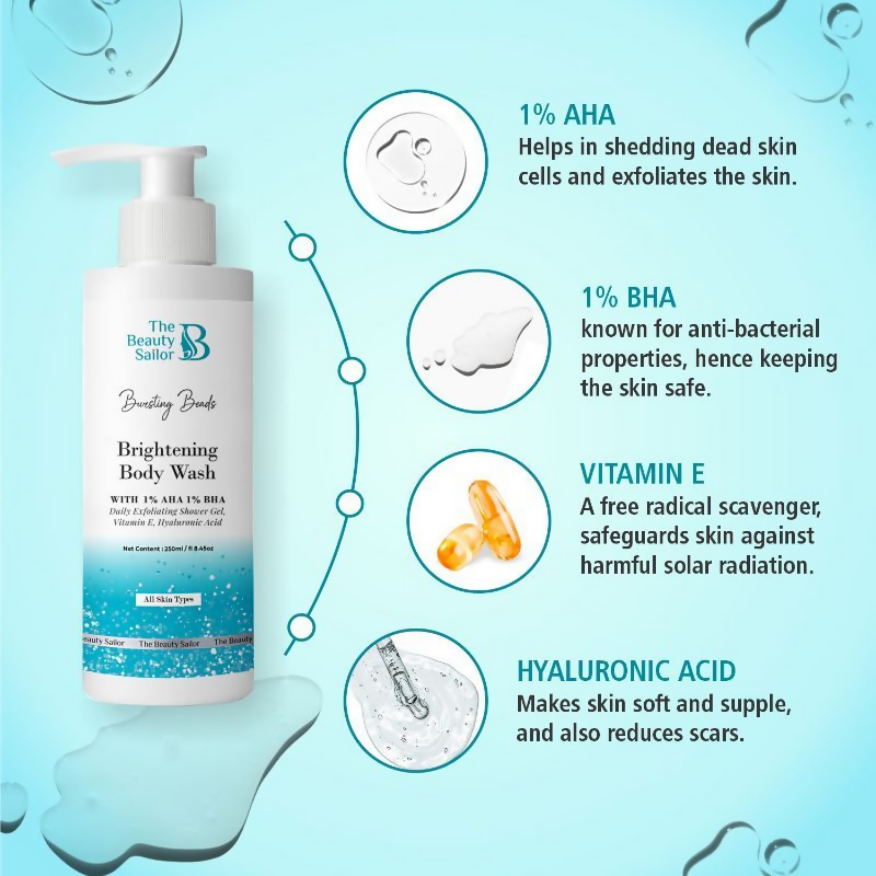 The Beauty Sailor Bursting Beads Body Wash Made With 1% AHA & BHA