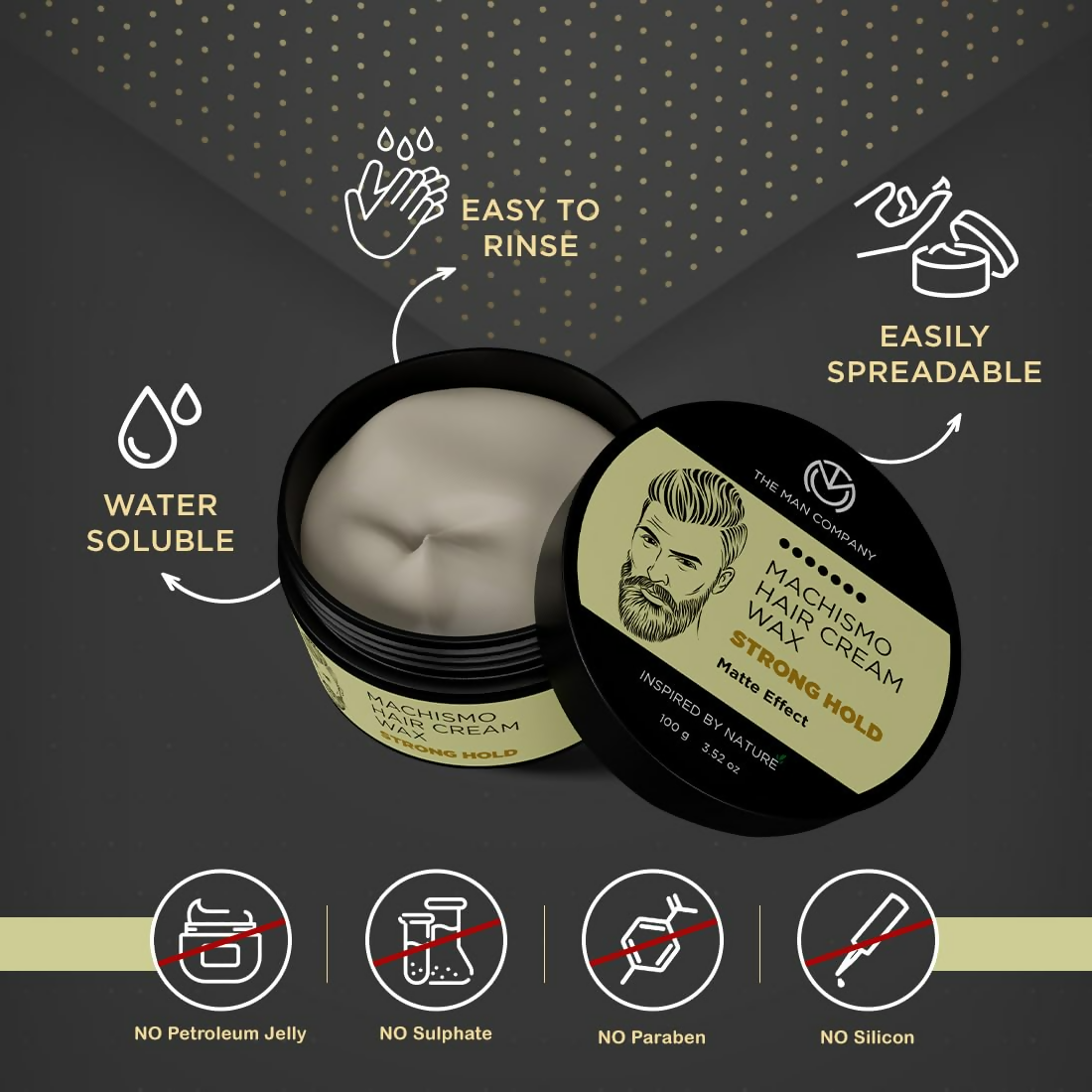The Man Company Machismo Stronghold Hair Wax For Men