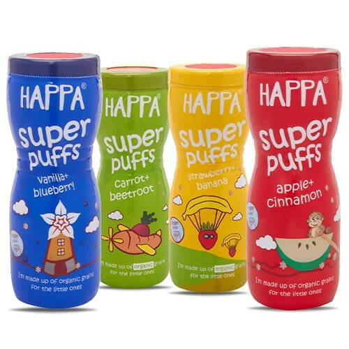 Happa Organic Multigrain Super Puffs Combo Of 4 (8 Months+)