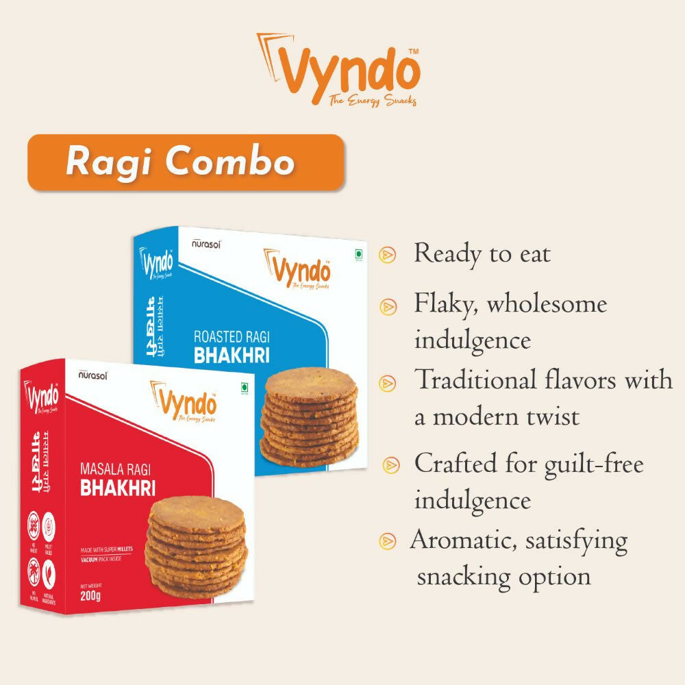 Vyndo Ragi Bhakhri Combo (Roasted Ragi Bhakhri + Masala Ragi Bhakhri)